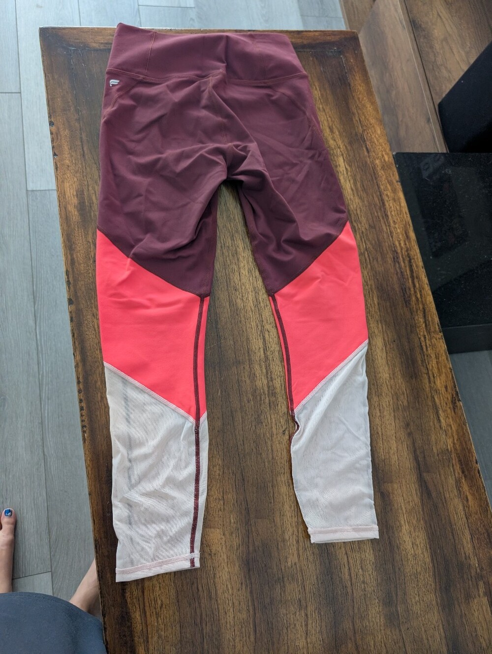 Fabletics NEW With Tags Size S High Waist, Maroon And Coral Athletic Leggings